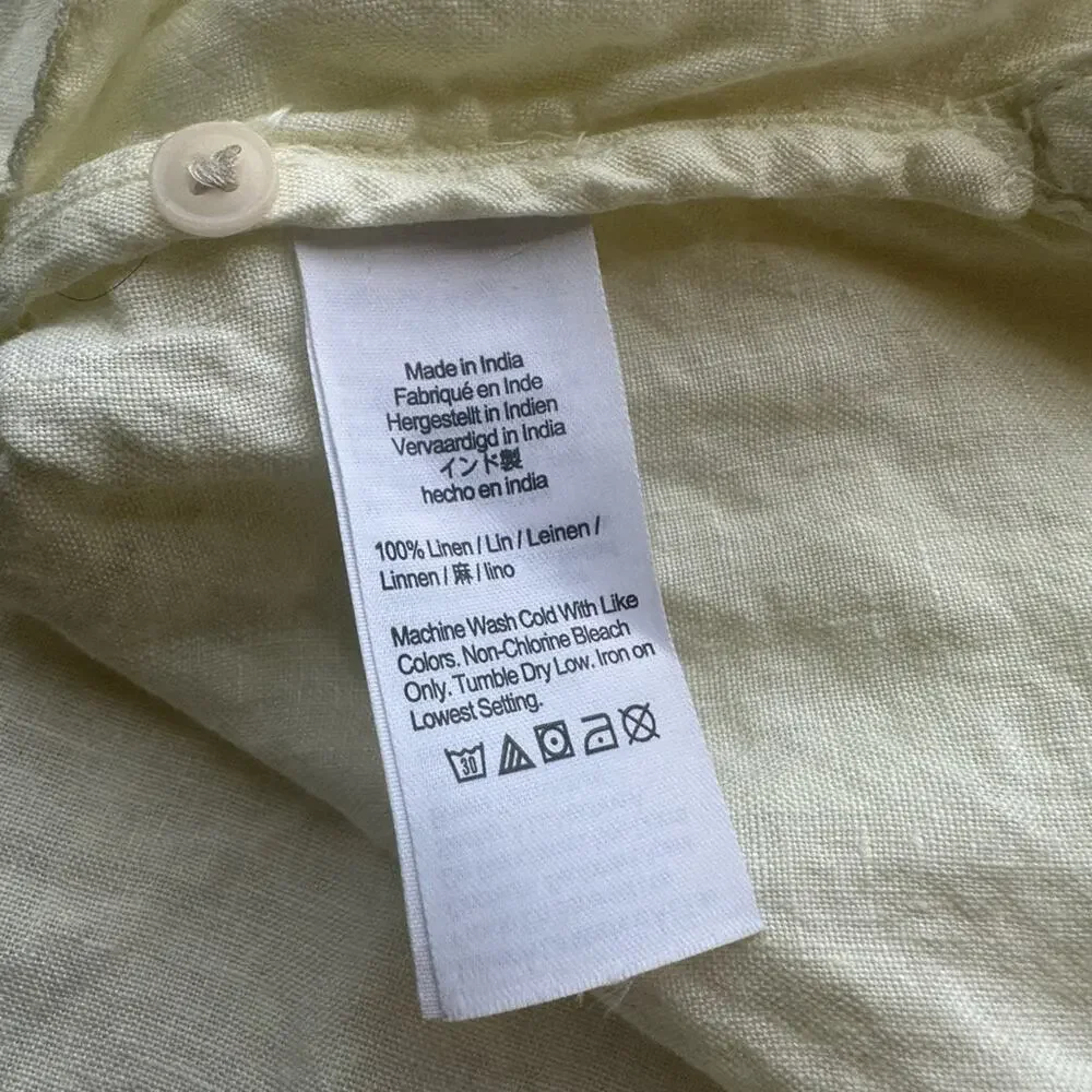 J. Crew Relaxed-fit short-sleeve Baird McNutt Irish linen shirt Butter Yellow M